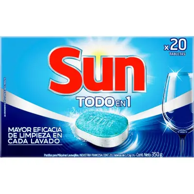 Pastillas Lavavajillas 3 en 1 Sun 120 unidades