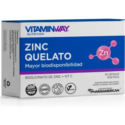 Zinc Quelado Vitamin Way 30 cápsulas