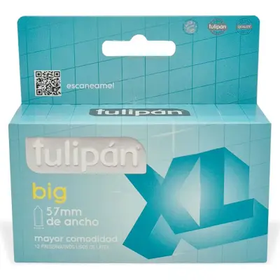 Preservativos Tulipán Pre Big 57 mm Pack 12 unidades
