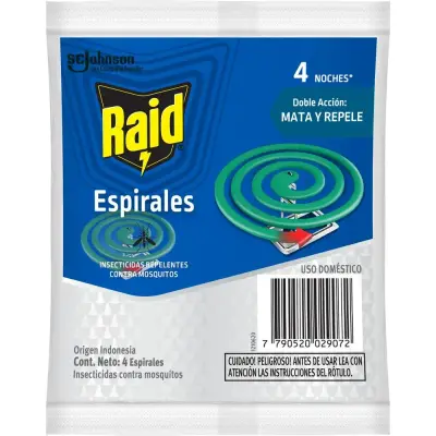 Espirales Verdes Raid contra Insectos x4 Sobres