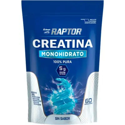 Suplemento de Creatina Monohidrato Raptor Sin Sabor 300 g