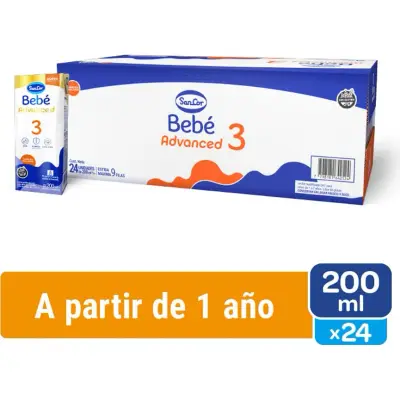 Leche para Bebés Sancor 3 Avanzada 200 ml Pack 24 Unidades