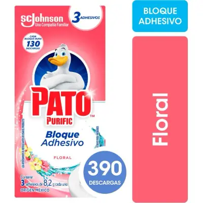 Pato Bloq Adhesivo para Inodoro Flor x3