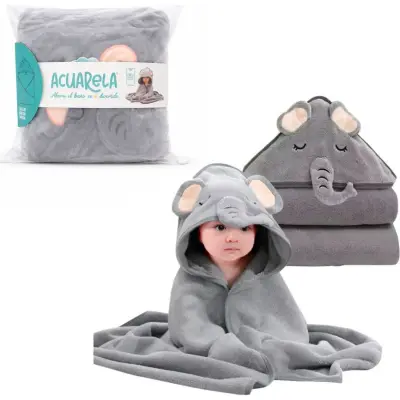 Toalla de Algodón Meg Line con Capucha Elefante Grande
