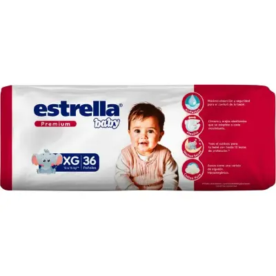 Pañal Estrella Premium Extra Grande XG x 36 Piezas