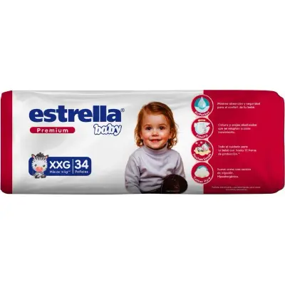 Pañal Estrella Premium XXG 34 Unidades