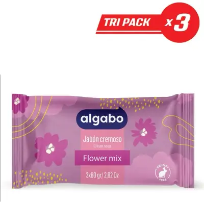 Jabón Líquido Algabo Tocador Crema Flow 3 x 80 ml