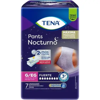 Pañal Tena Pants Nocturno Talle G x7 Unidades