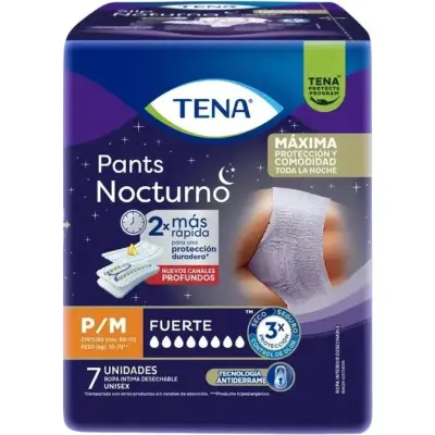 Pañal Tena Pants Nocturno Talla P/M Pack 7 Unidades