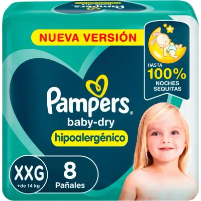 Pañales Pampers Baby Dry XXG x 8 unidades
