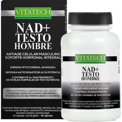 Suplemento Dietario Vitatech NAD+ Testosterona Hombres 60 Comprimidos