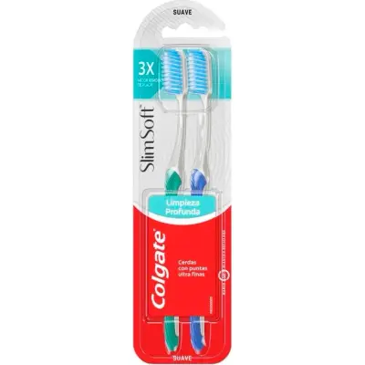 Cepillo de Dientes Colgate Slim Soft Profundidad Pack x2