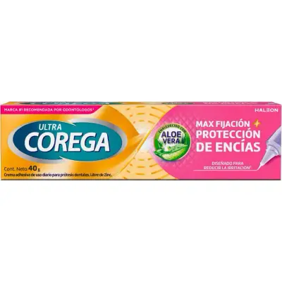 Adhesivo para Prótesis Dental Corega Ultra Protección de Encías 40 g