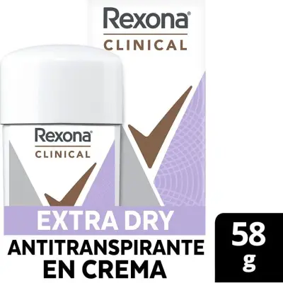 Desodorante Crema Rexona Clinical Extra Dry 58 g