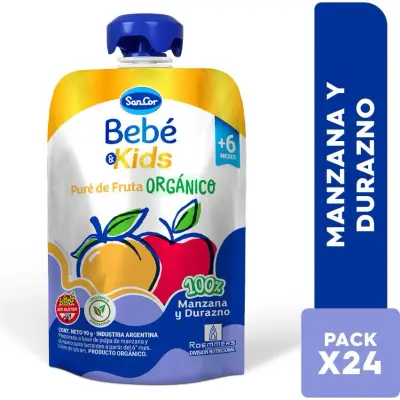 Sancor Pure Fruta Orgánica Puré Dúo 90 g