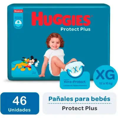 Pañal Huggies Protect Plus XG 46 Unidades