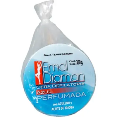 Cera Depilatoria Emal Diamant Kit Azulada en Lata 350 g