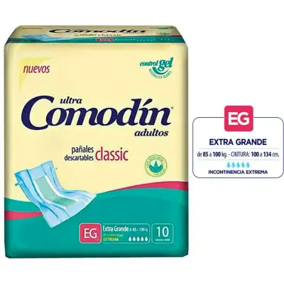 Pañales para Adulto Comodín Clásico Talle Grande x10