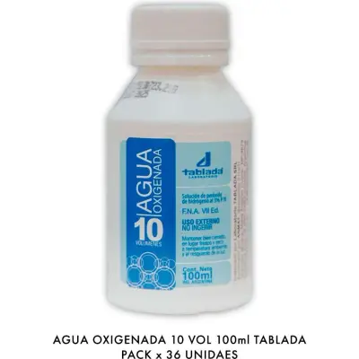 Agua Oxigenada Tablada 10 Volúmenes 100 ml