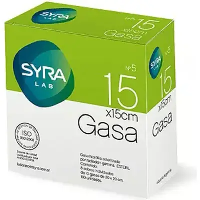 Gasa Estéril Syra N°5 15x15 cm