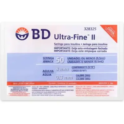 Jeringa para Insulina 0.5 cc 30G x 100 unidades