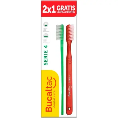 Cepillo de Dientes Bucal Tac Clásico Dureza 4 Pack x2