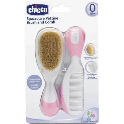 Set Cepillo y Peine Chicco Rosa