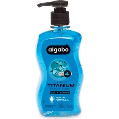 Gel Fijador Capilar Algabo Fijación Fuerte Azul 500 ml