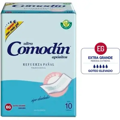 Apósitos para Incontinencia Comodín Refuerzo Extra Grande x10