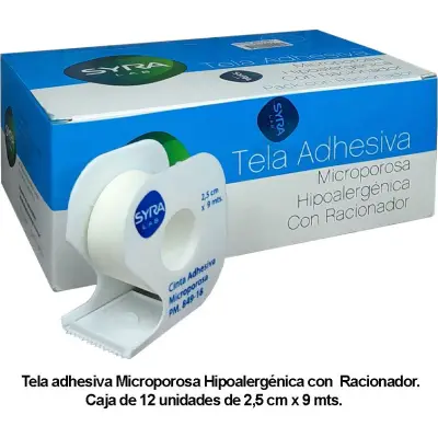 Tela Adhesiva Syra Microporosa 2,5 cm x 9 m