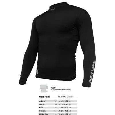 Remera Térmica Body Care Lycra Negra Talle 1