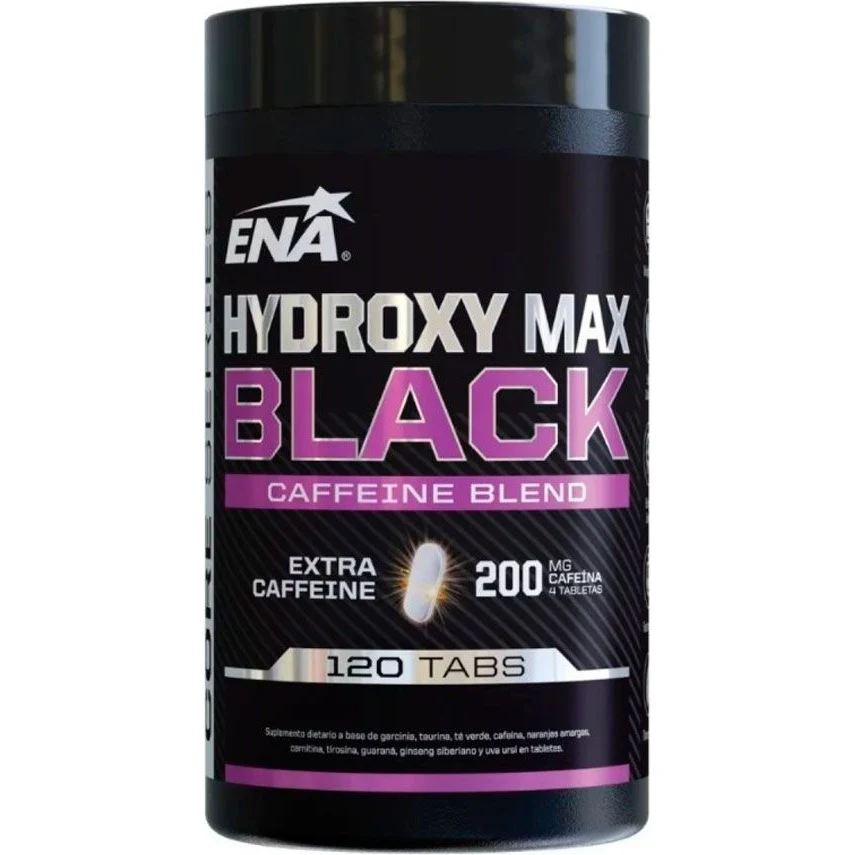 Suplemento Deportivo ENA Hydroxy Max Black x 120 Comprimidos — foto 2