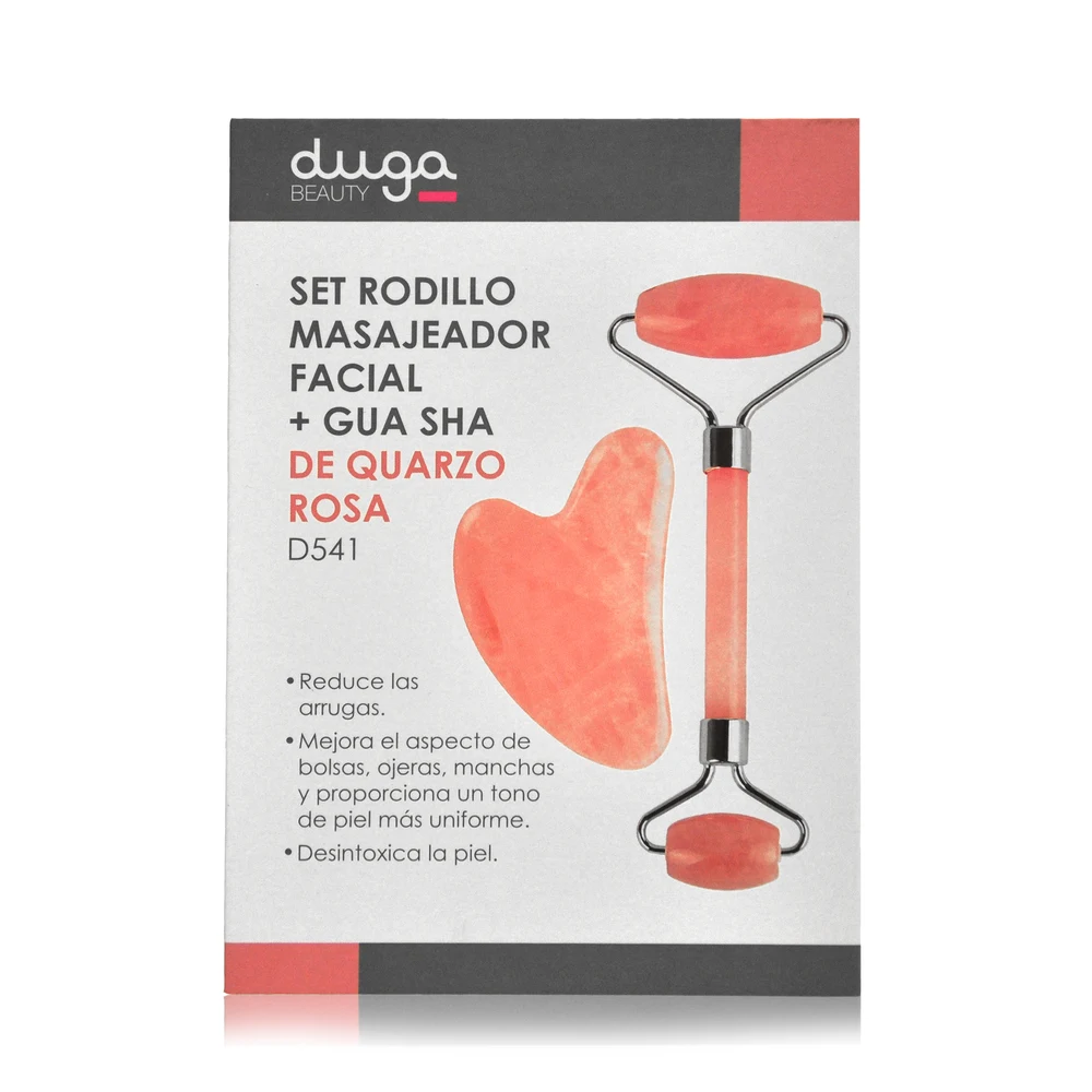 Set Rodillo Masajeador Facial + Gua Sha Duga — foto 1
