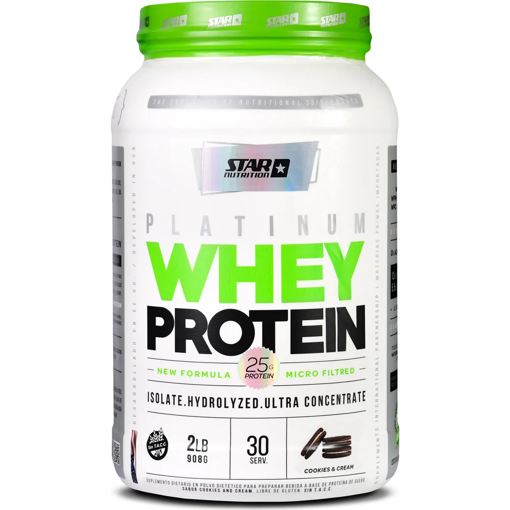 Star Nutrition Platinum Whey Protein Cookies & Cream 2 lb — foto 1