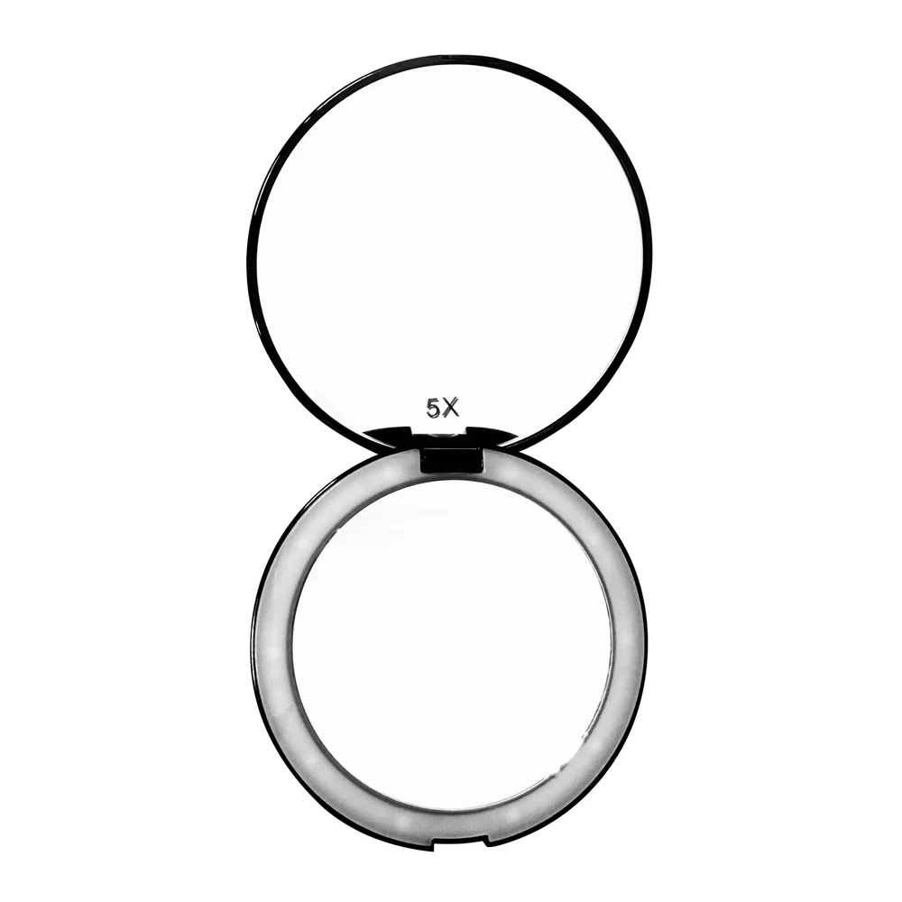 Espejo de Cartera LED 5X Jessamy Grande Blanco/Negro — foto 1