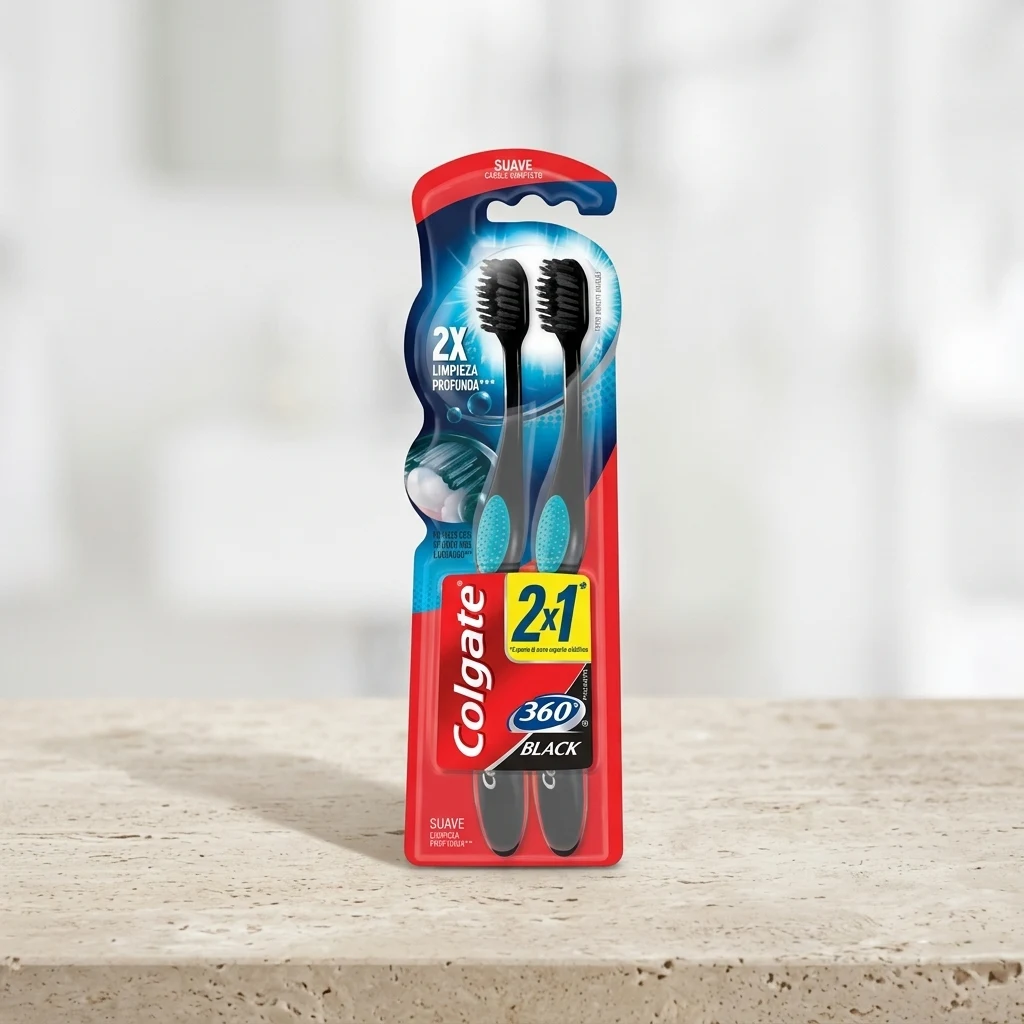 Cepillo de Dientes Colgate 360 Black Suave Pack x2 — foto 3