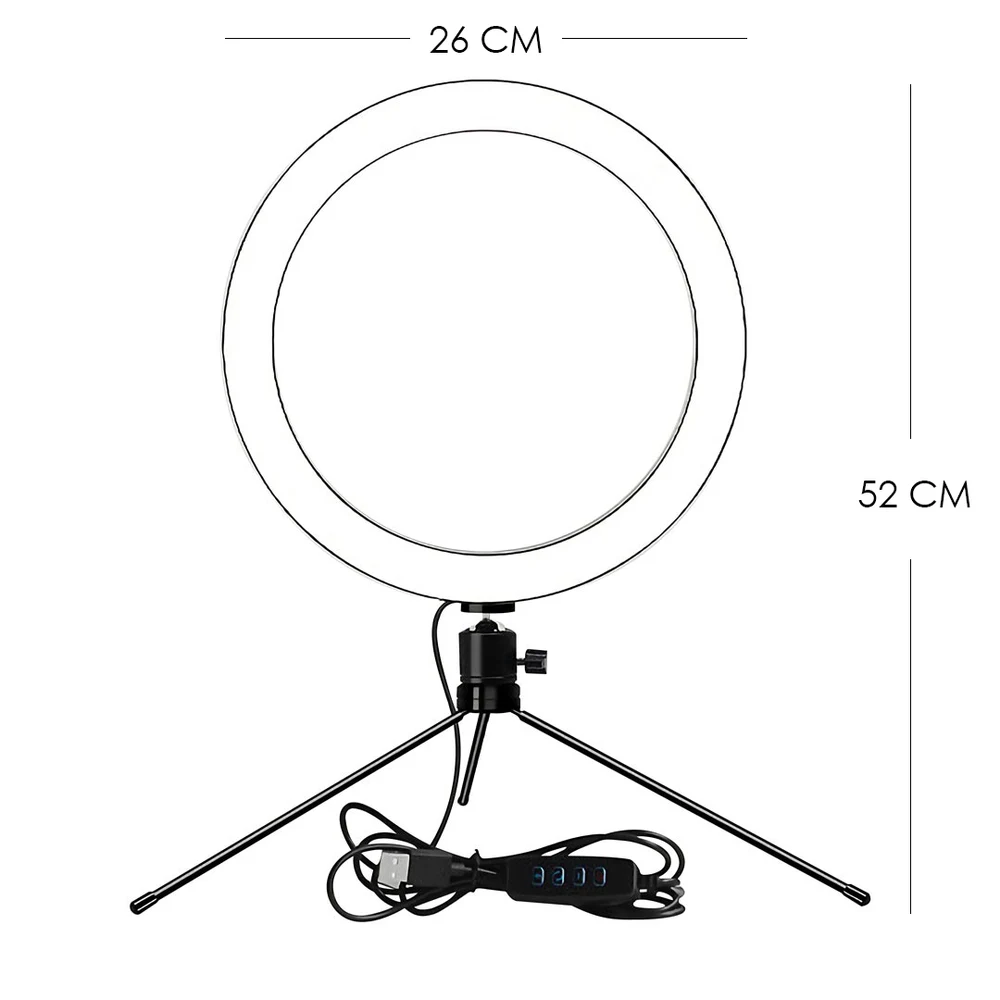 Kit Luz de Anillo LED 26cm Jessamy Con Soporte — foto 2