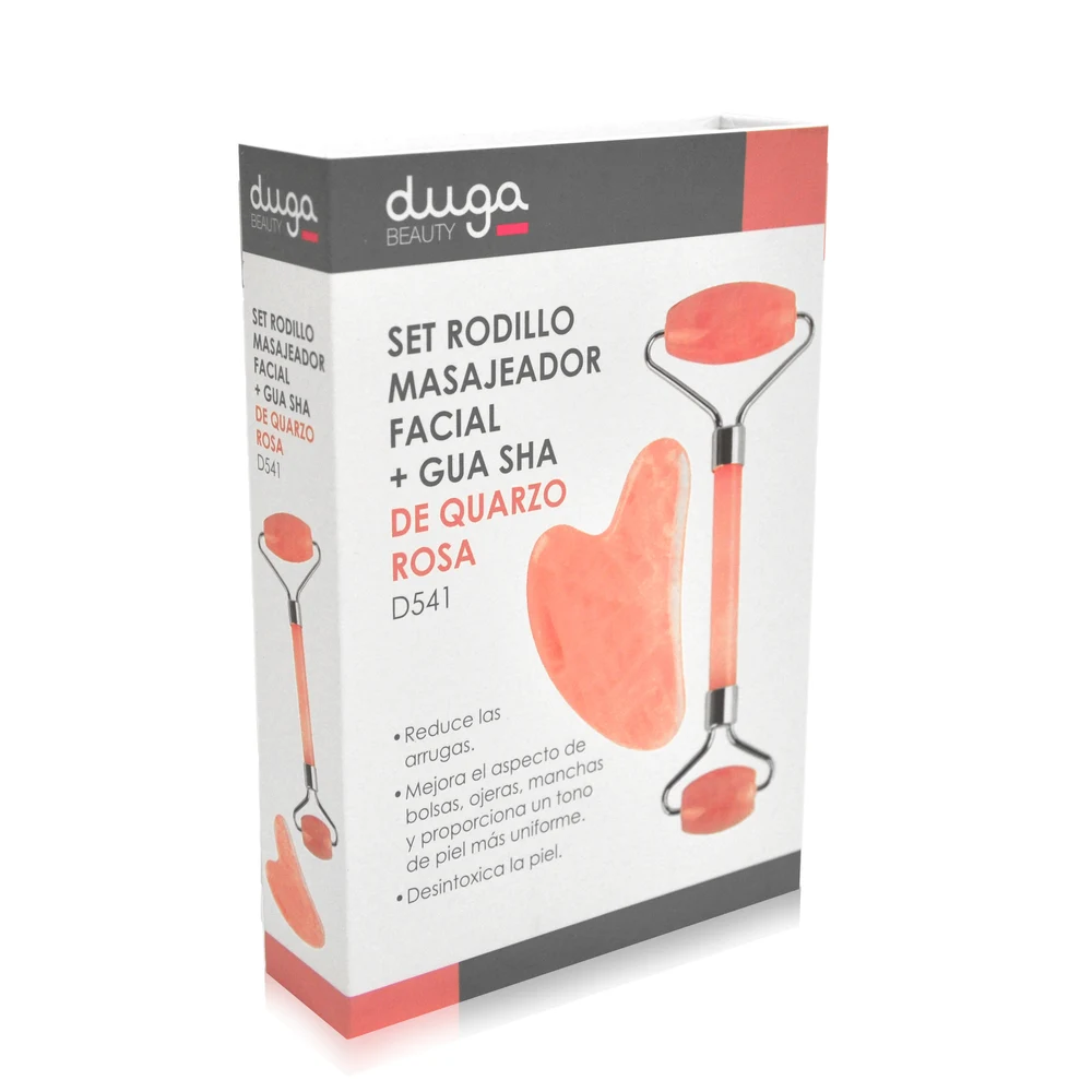 Set Rodillo Masajeador Facial + Gua Sha Duga — foto 2