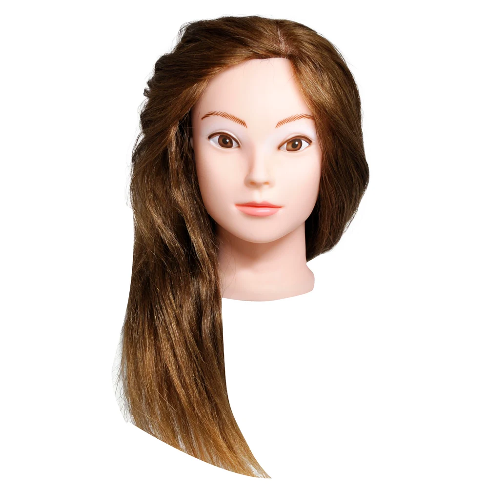 Cabeza de Práctica Jessamy 100% Pelo Natural Castaño 50cm — foto 2