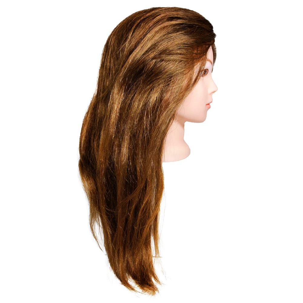 Cabeza de Práctica Jessamy 100% Pelo Natural Castaño 50cm — foto 3