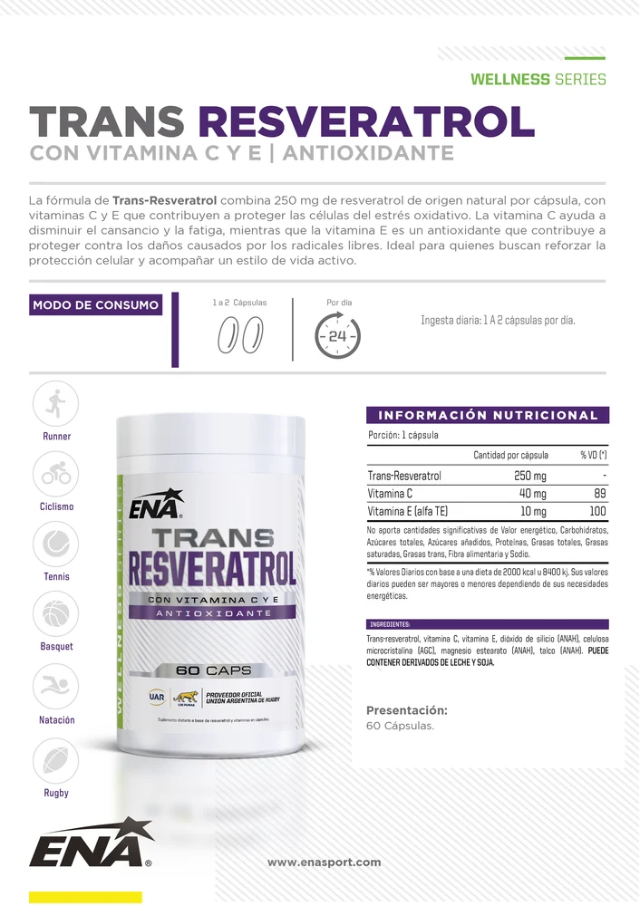 Resveratrol Cápsulas 60 unidades — Ena — foto 4
