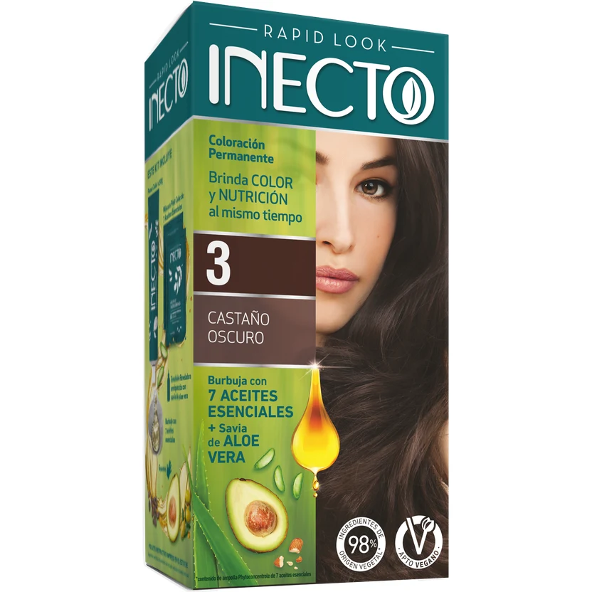 Inecto Tintura Rapid Kit -Castaño Oscuro N° 3 — foto 2