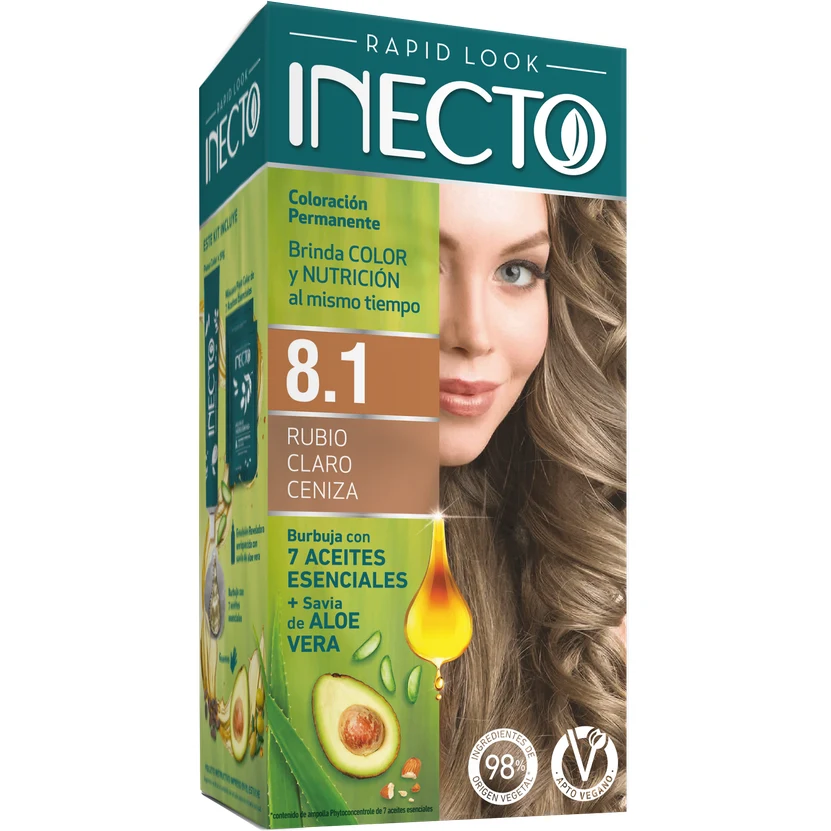 Inecto Tintura Rapid Kit -Rubio Claro Ceniza N° 8,1 — foto 2