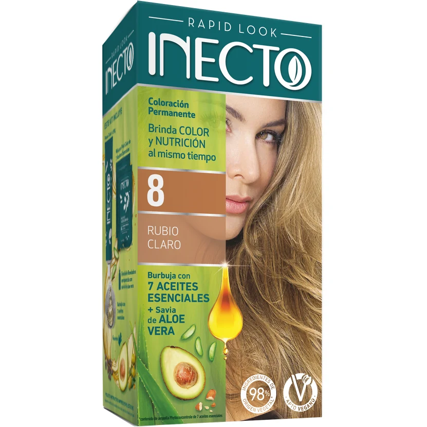 Inecto Tintura Rapid Kit -Rubio Claro N° 8 — foto 2