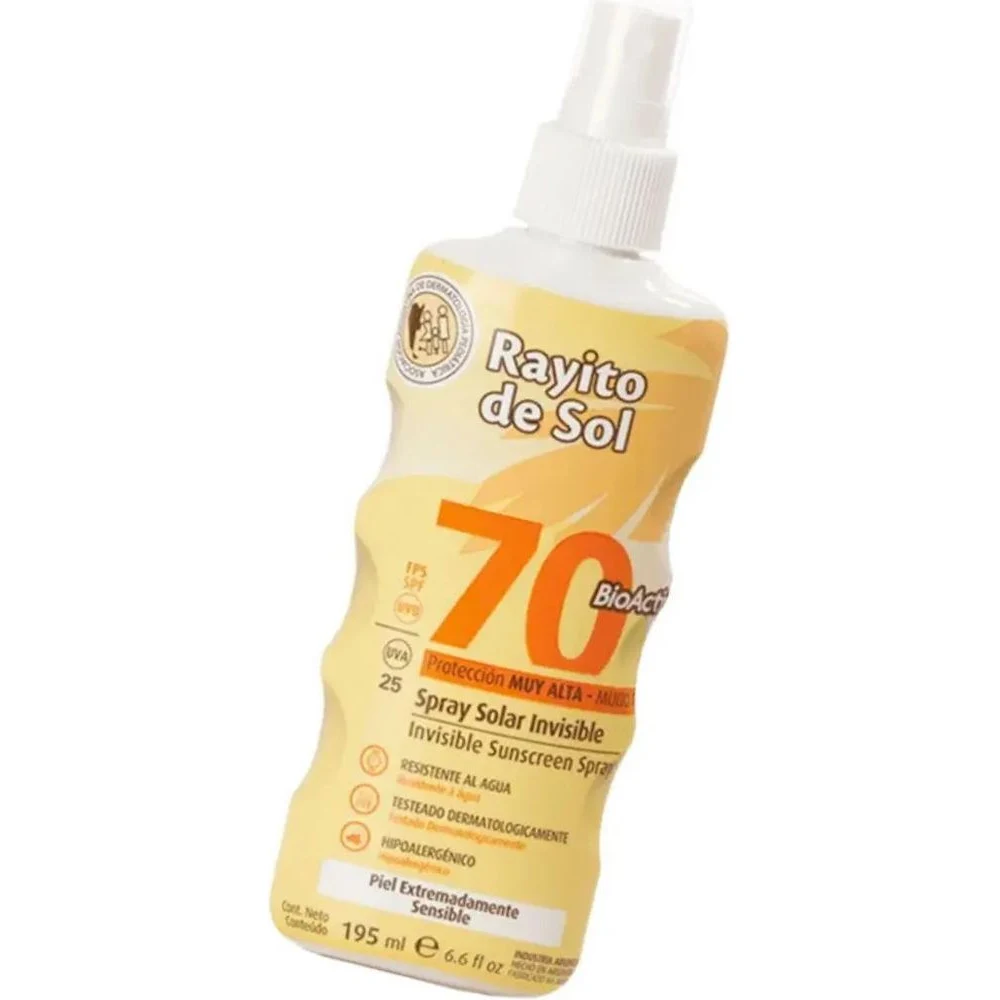 Protector Solar Rayito de Sol Spray Invisible FPS 70 195 ml — foto 3