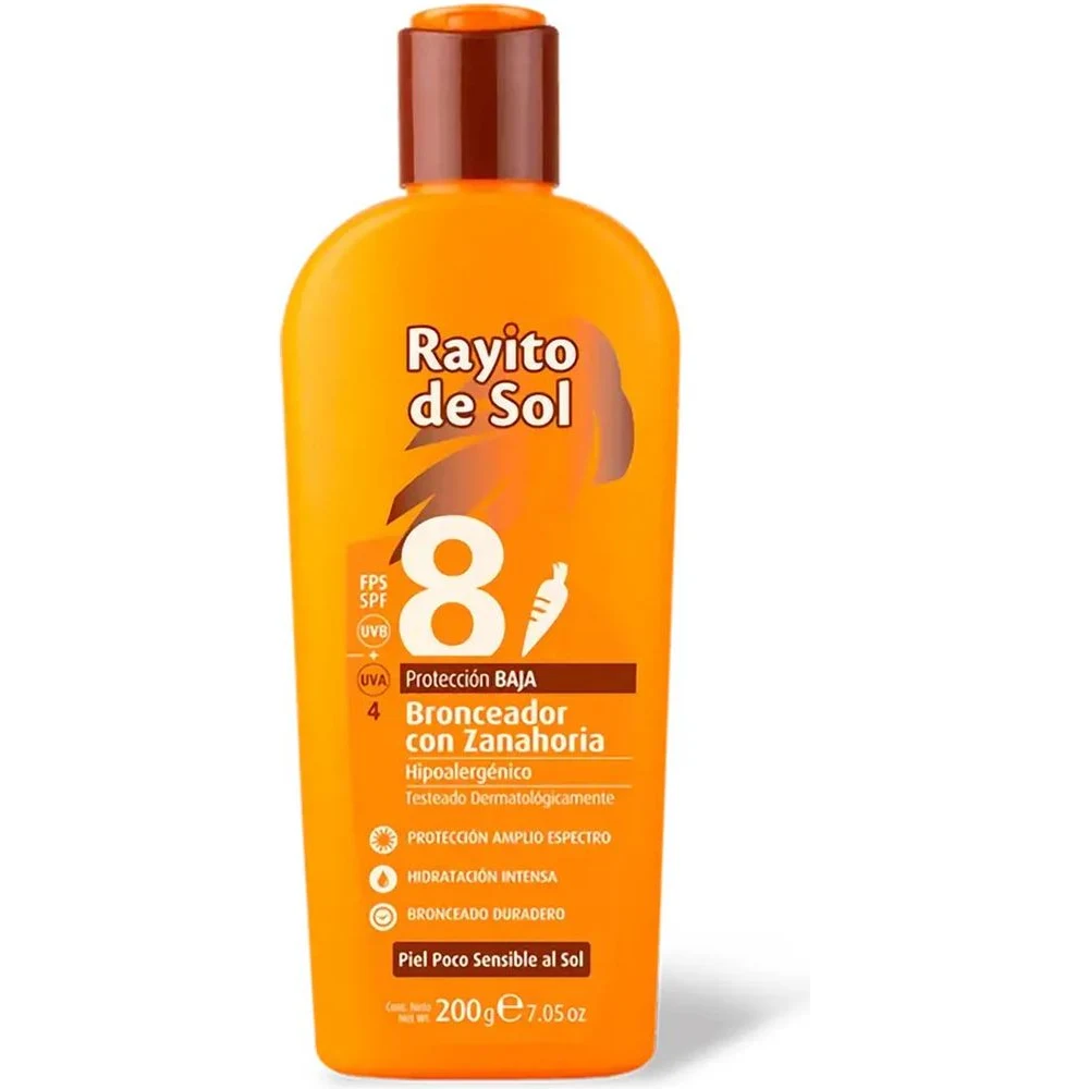 Bronceador Rayito de Sol FPS 8 con Zanahoria 200 ml — foto 3