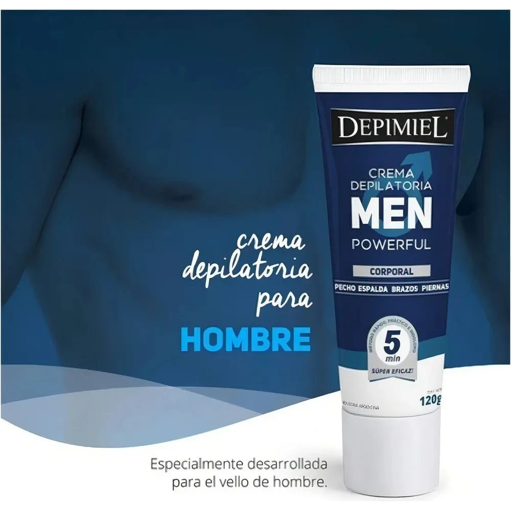 Crema Depilatoria Depimiel Men Powerful 120 g — foto 5