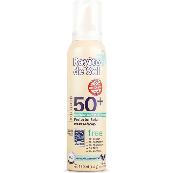Protector Solar Rayito de Sol Mousse FPS 50+ 150 ml — foto 2