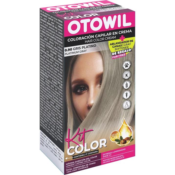 Tintura Capilar Otowil Tono N° 90 Gris Platinado — foto 2