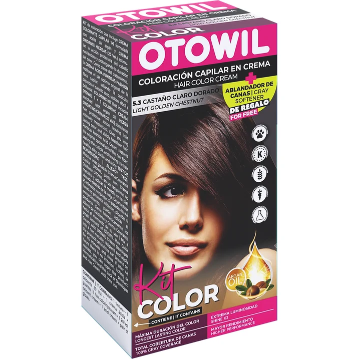 Kit de Tintura Capilar Otowil Tono 5.3 Castaño Claro Dorado — foto 2